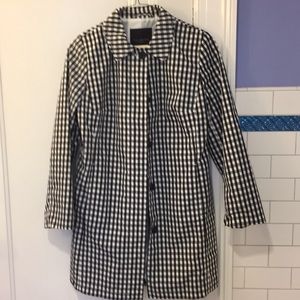 NWOT Talbots black and white gingham raincoat